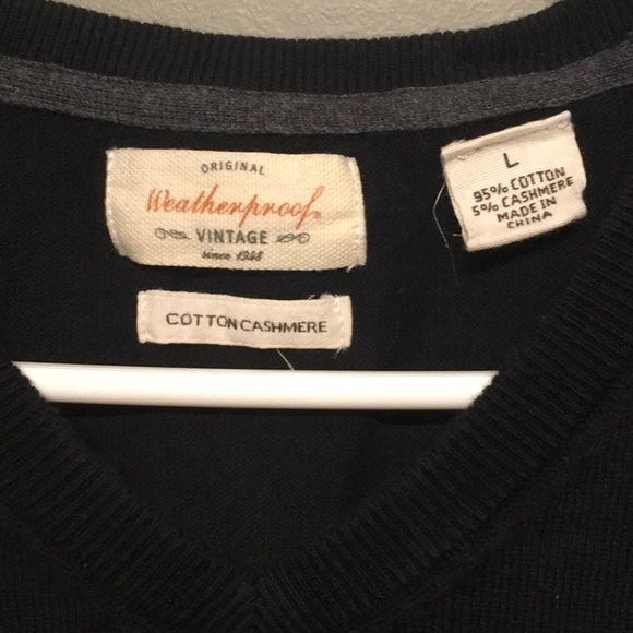 Men’s Cotton CASHMERE WEATHERPROOF sweater men’s size large - Picture 3 of 7